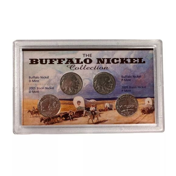 The Buffalo Nickel Collection 4 pc Buffalo and Bison P&D Mint Set - Picture 1 of 3
